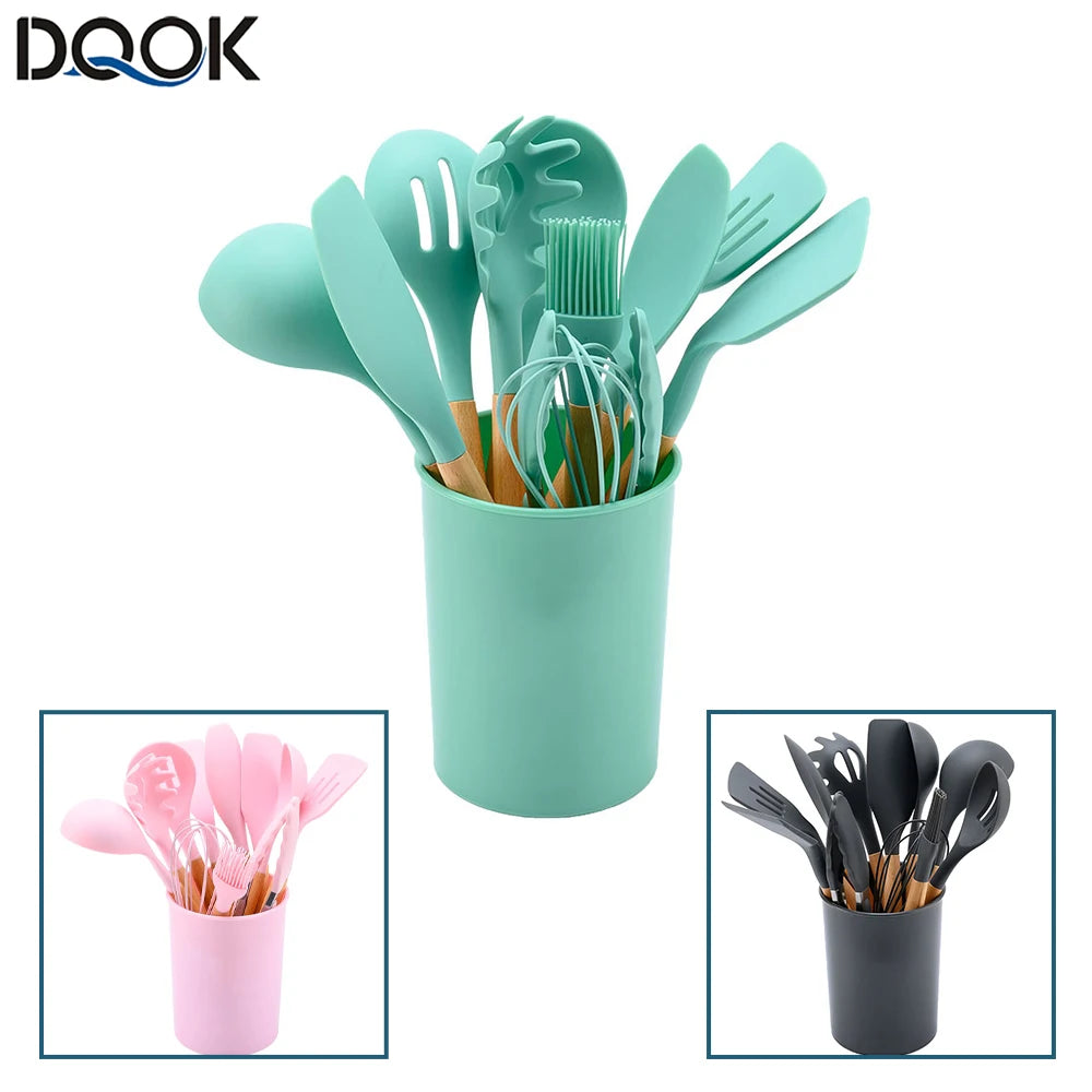 Silicone Kitchenware Cooking Utensils Set Non-stick Cookware