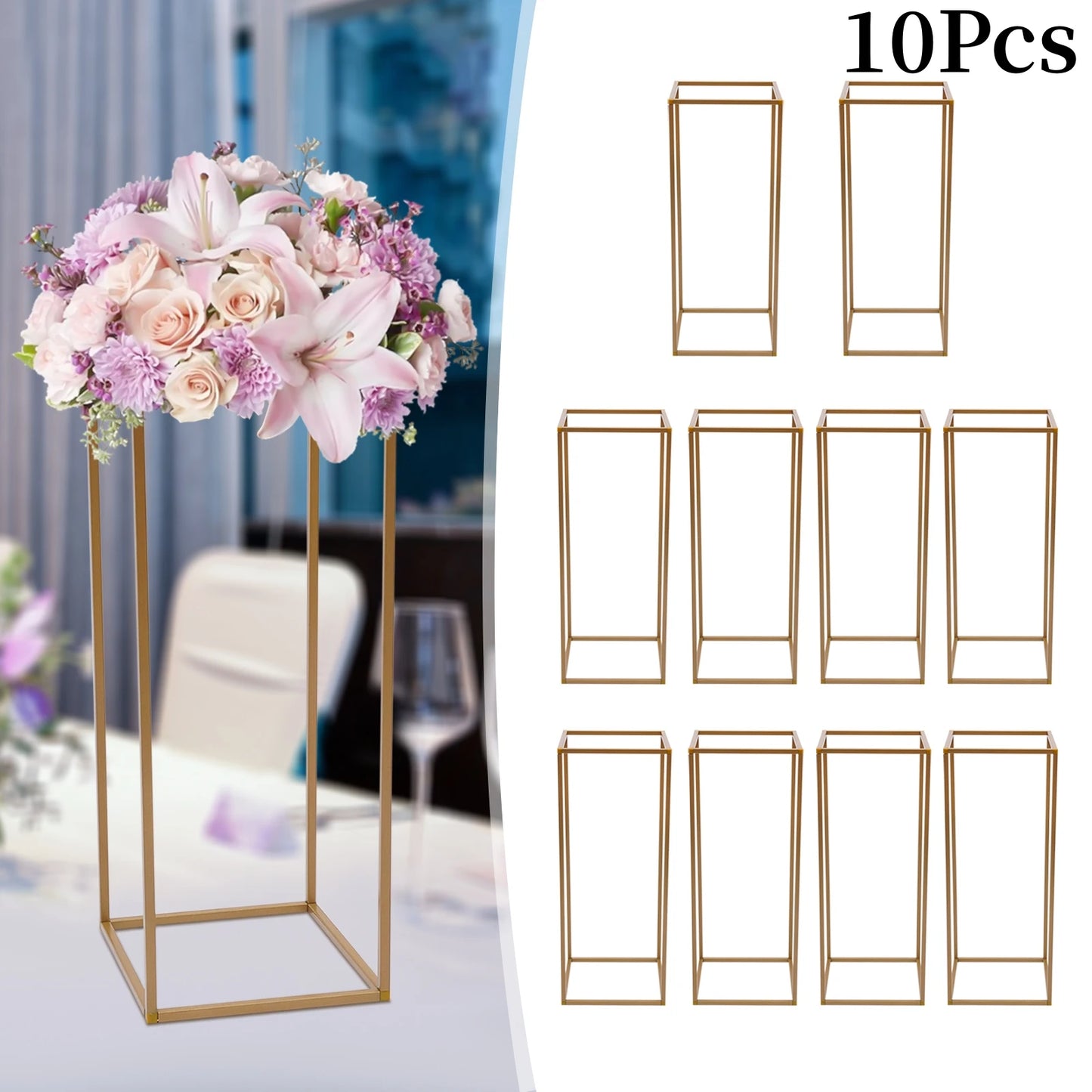 10PCS Metal Flower Stand Floor Vases