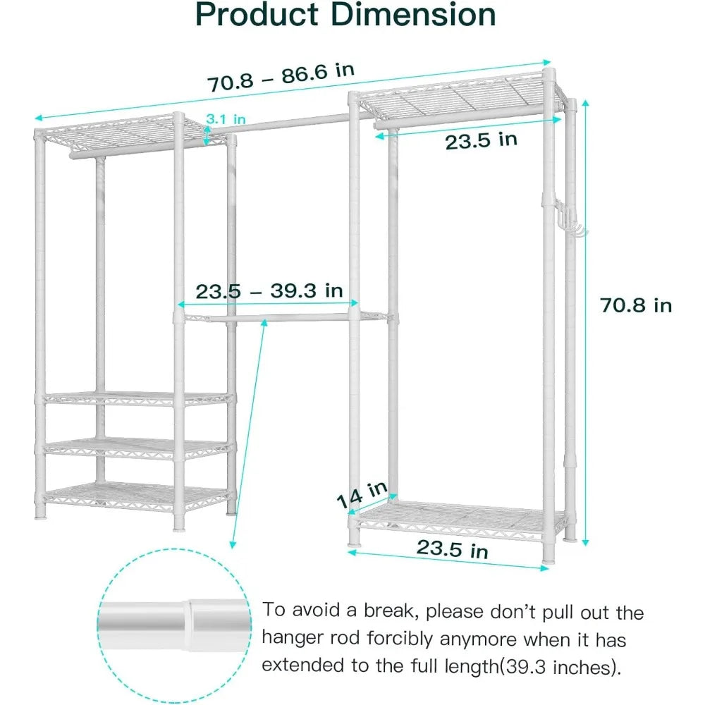 Heavy Duty Clothes Rack, 6 Tiers