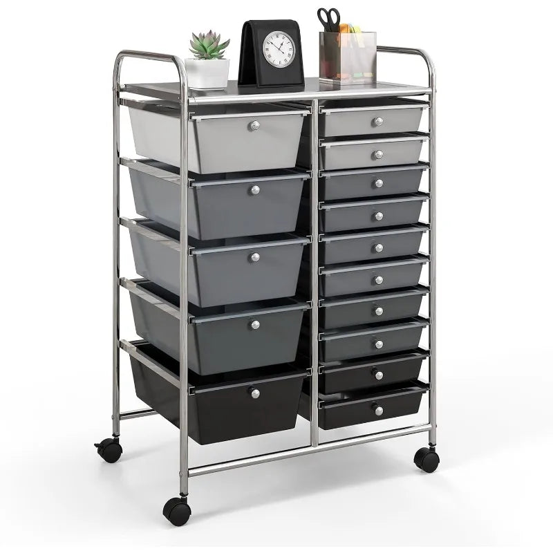 15-Drawer Rolling Storage Cart