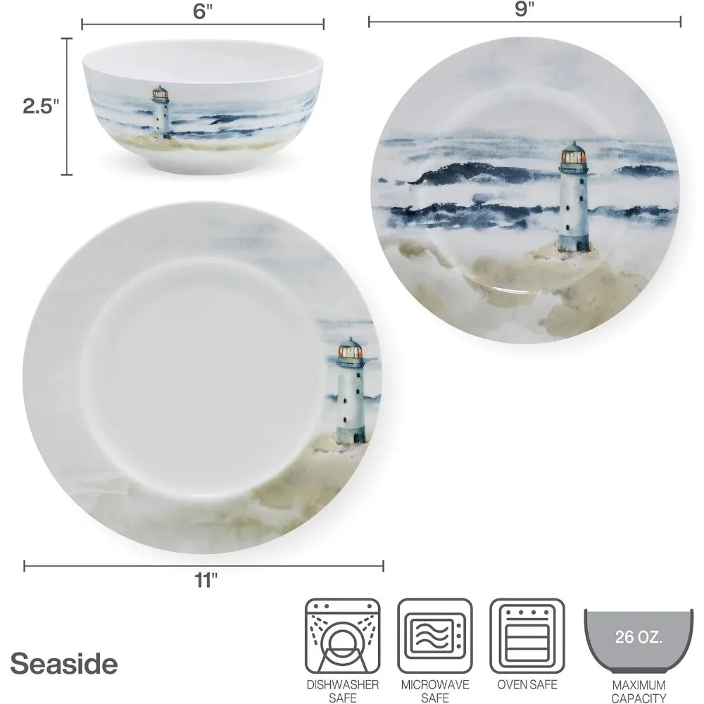 Lightweight Chip-proof Cutlery Set 12 Dinner Plates