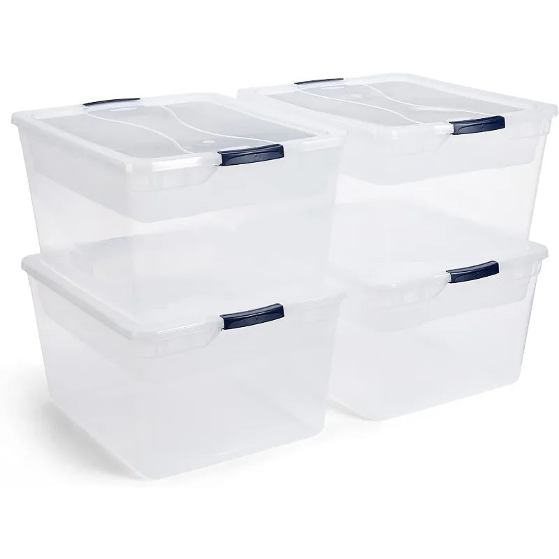 Cleverstore 95 Quart Clear Stackable Storage Containers