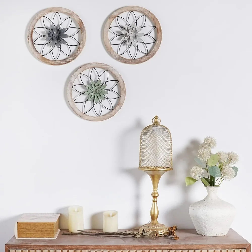 3 Piece Round Farmhouse Wall Decor