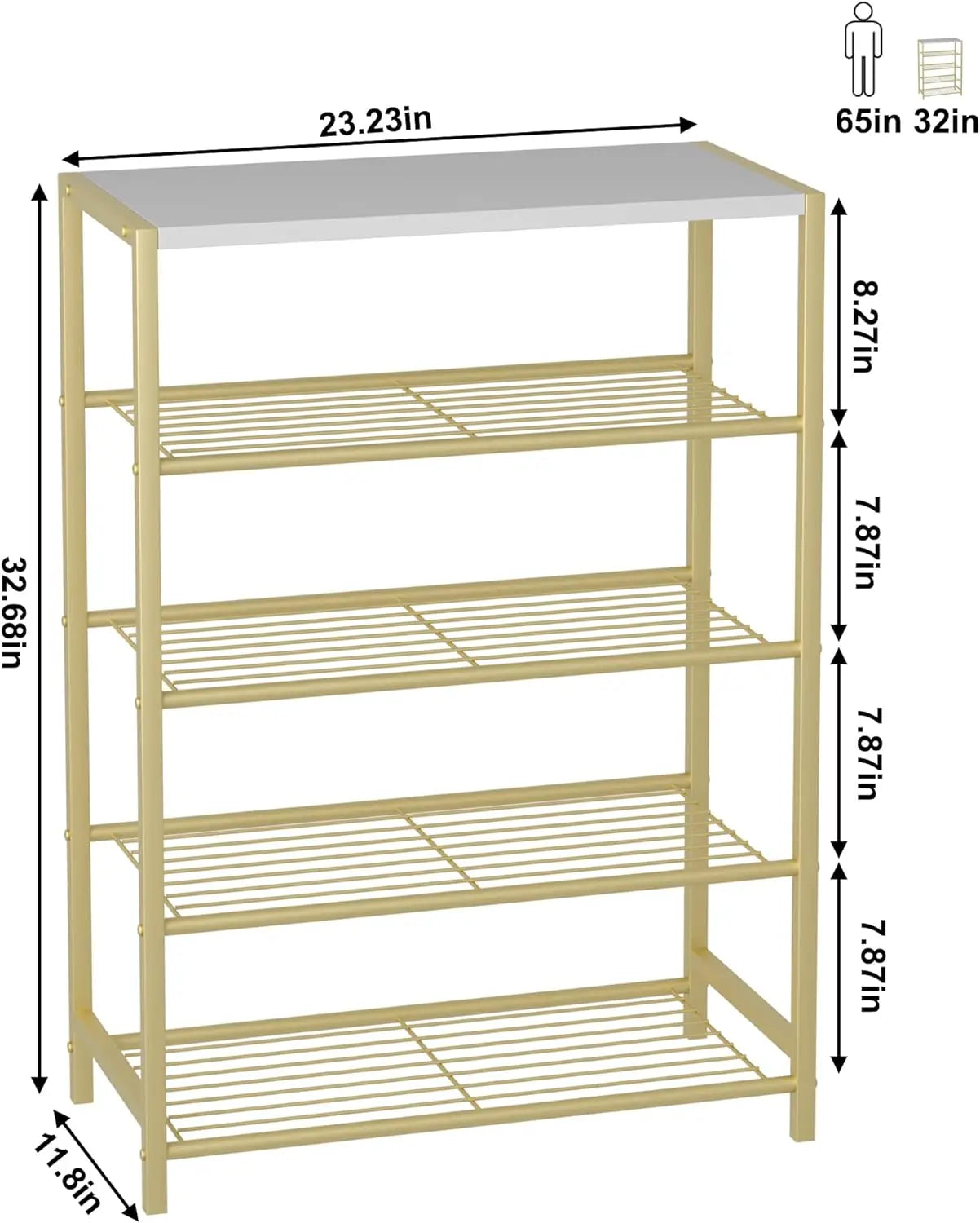 HOMEFORT Shoe Rack 5-Tier Storage Shelf