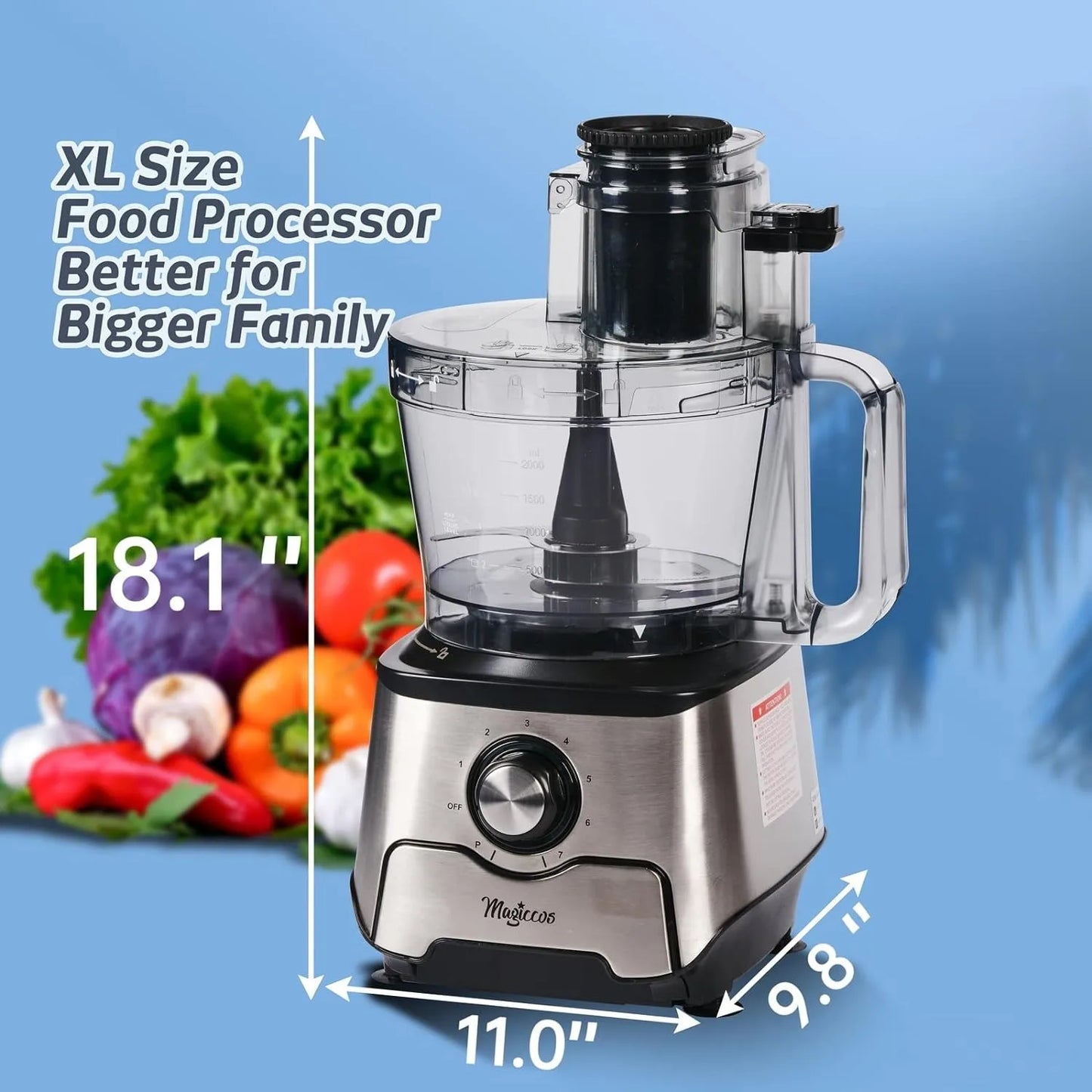 14-Cup Fry-Cutter Storage-Drawer Food-Processor