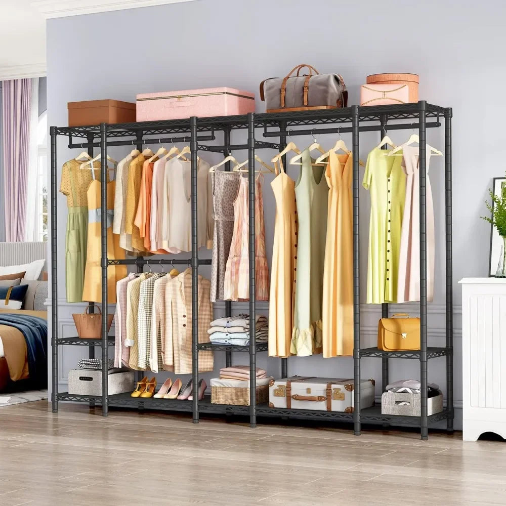 Black Storage Clothes Rack Closet Organizer