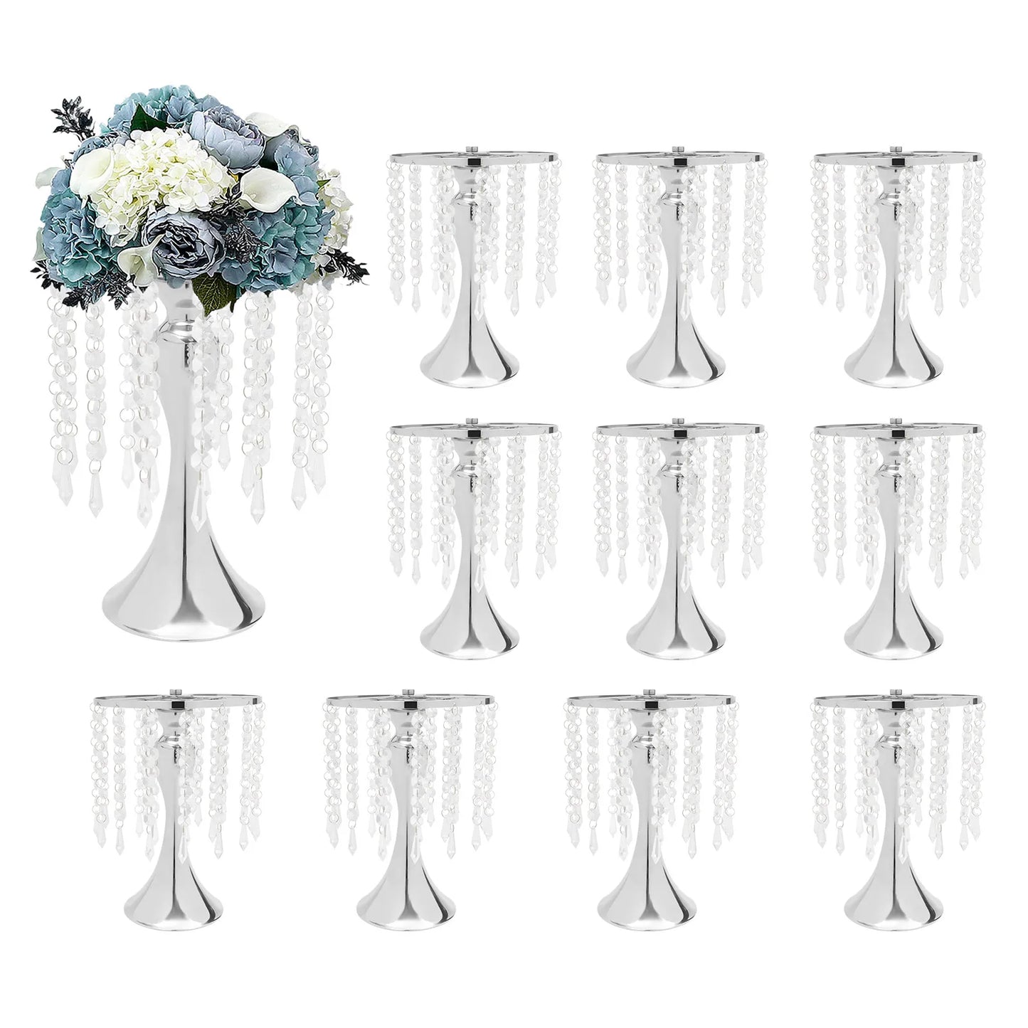 Crystal Flower Stand Centerpieces Metal Flower Vase