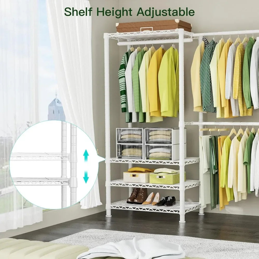 Metal Freestanding Garment Rack, Expandable Closet