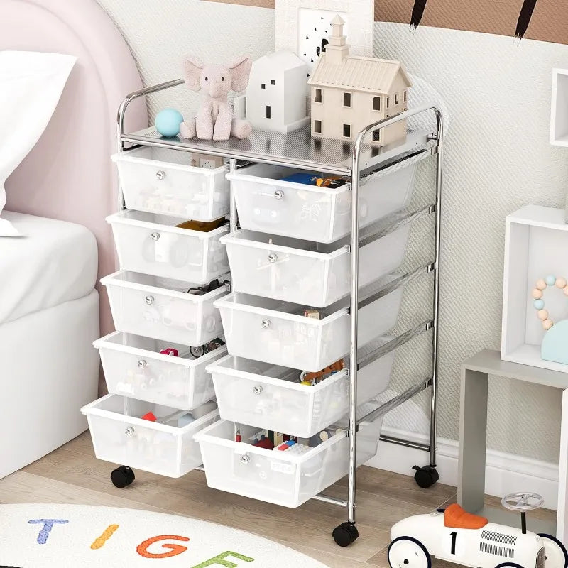 15-Drawer Rolling Storage Cart