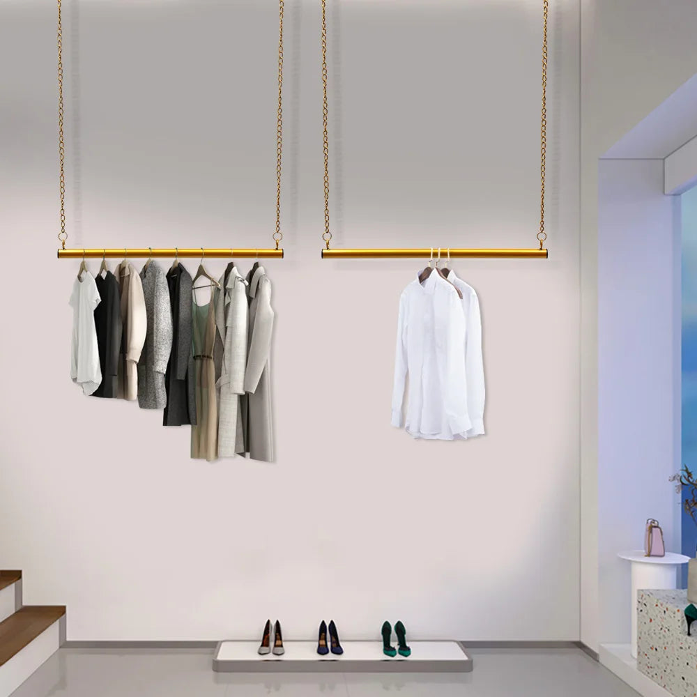 2 Pcs 60cm/120cm Hanging Chain Garment Rack