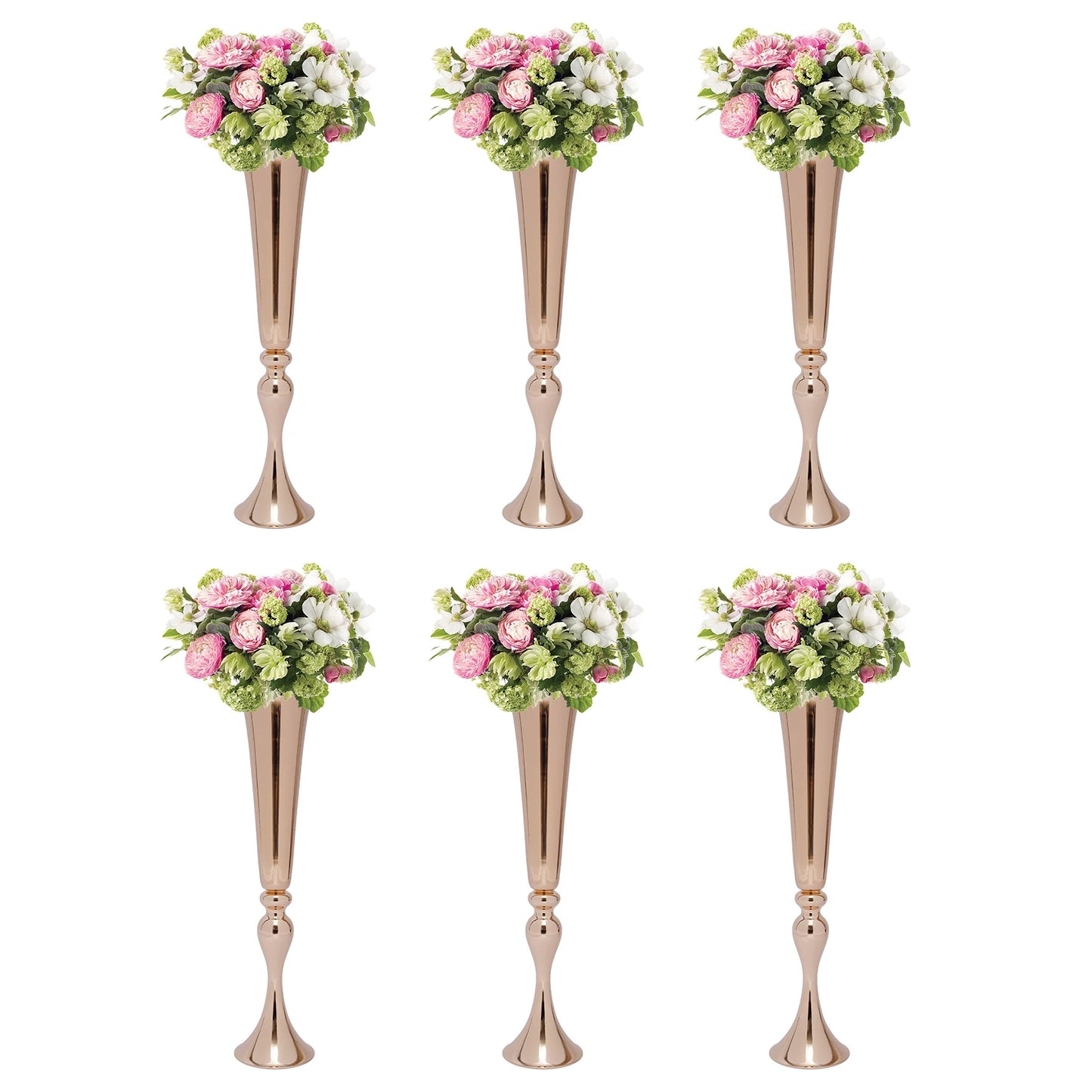 Metal Table Flower Stand Vase 6Pcs Decoration