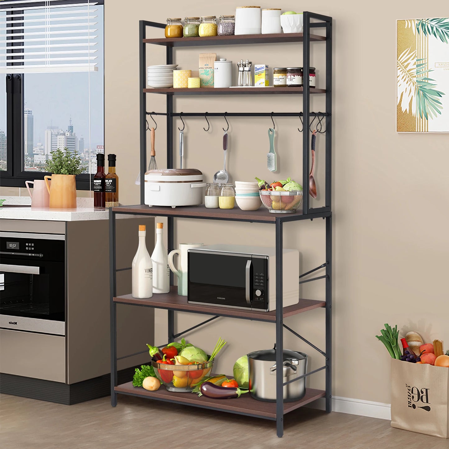 Kitchen Bakers Rack Industrial 5-Tier Workstation Organizer