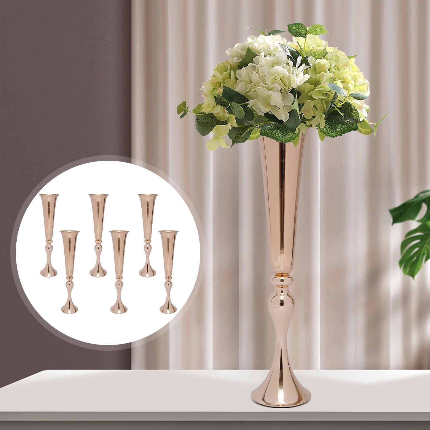 Metal Trumpet Vase Centerpieces