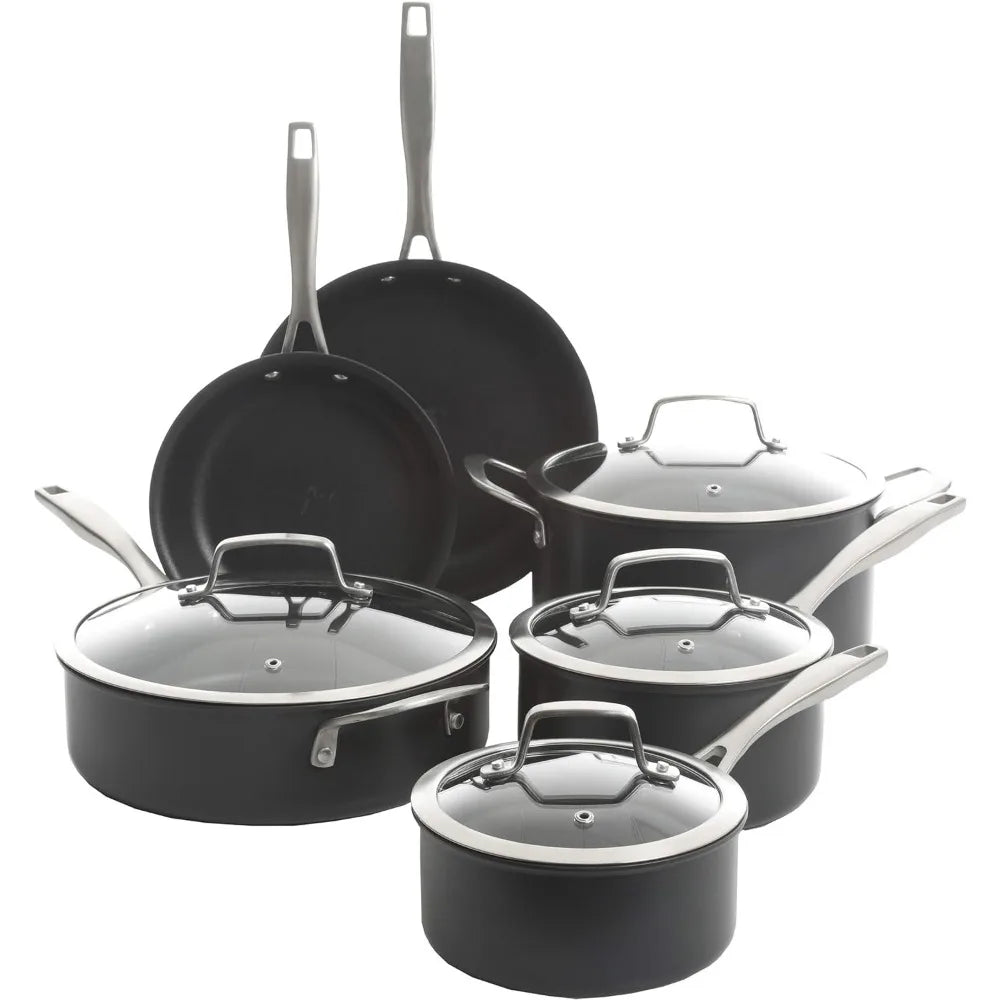 Black Pots and Pans Set 10-Piece