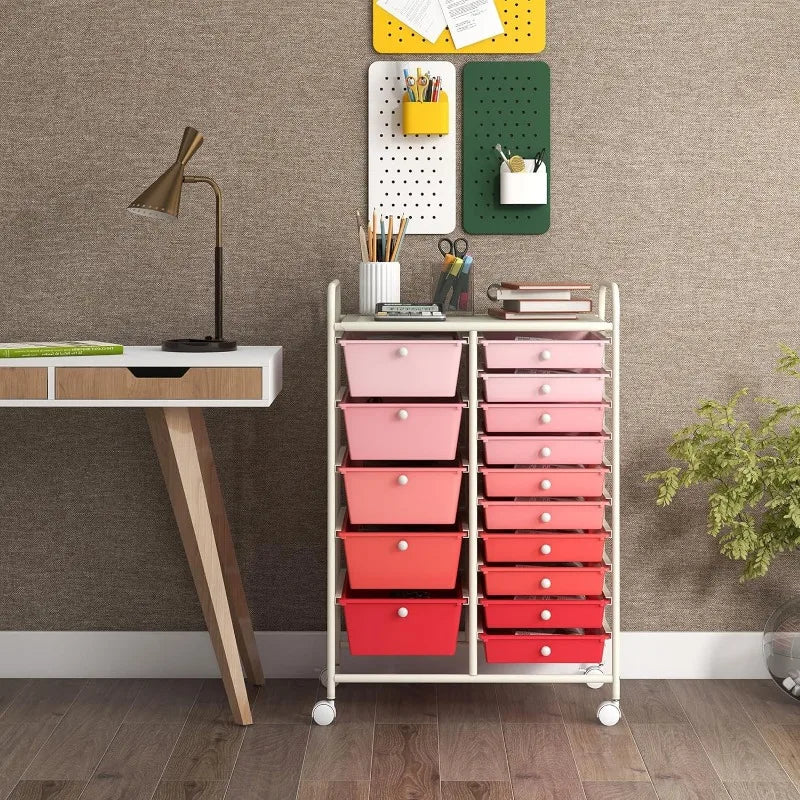 15-Drawer Rolling Storage Cart