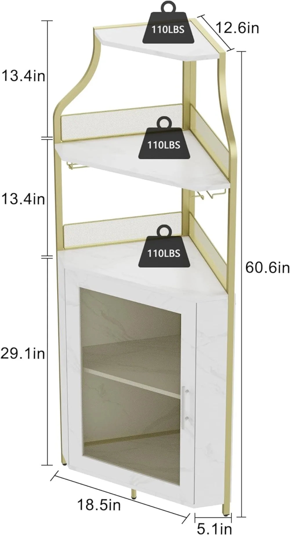 Wine Corner Cabinet with Removable Wine Rack