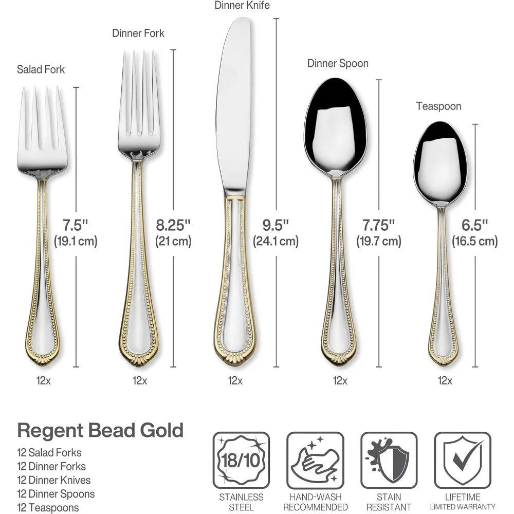 65-Piece Stainless Steel Flatware Set