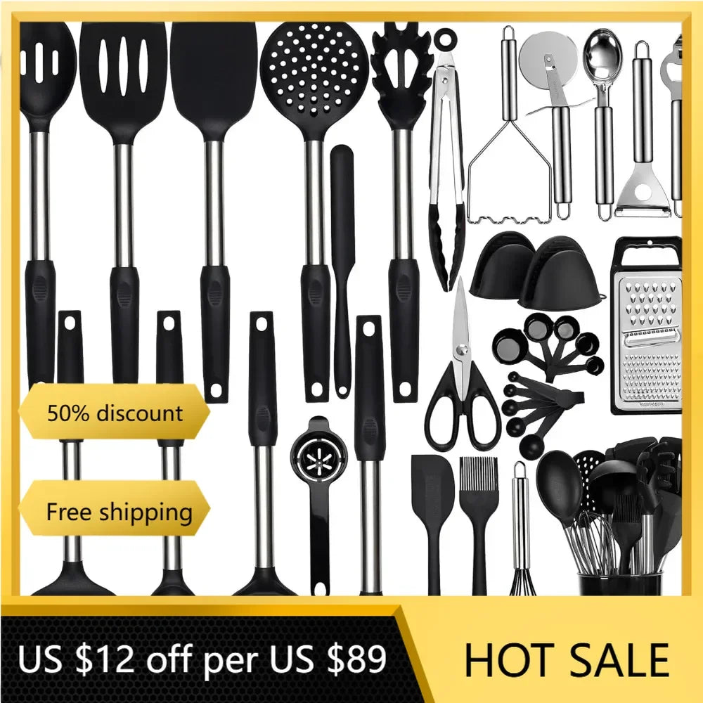 Kitchen Utensils Set, 35 Pcs Silicone Cooking Set