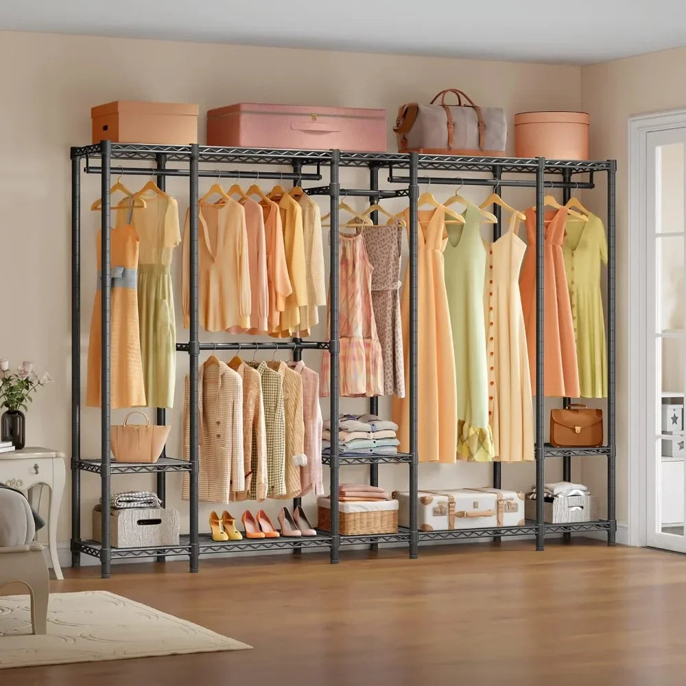 Black Storage Clothes Rack Closet Organizer