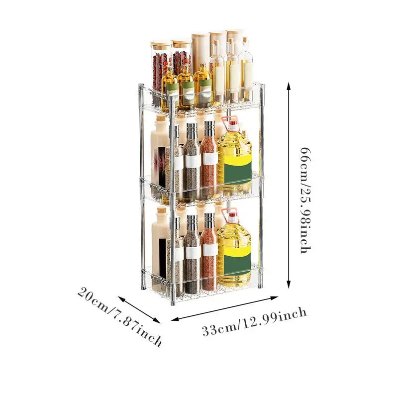 Kitchen Storage Rack Seasoning Organizer Cabinet