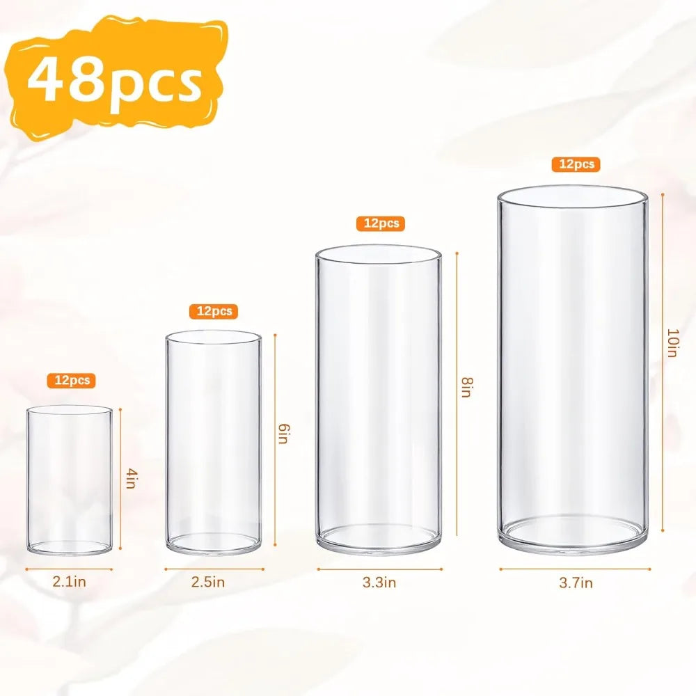 Vase 48 Pack Glass Cylinder Vases Centerpiece