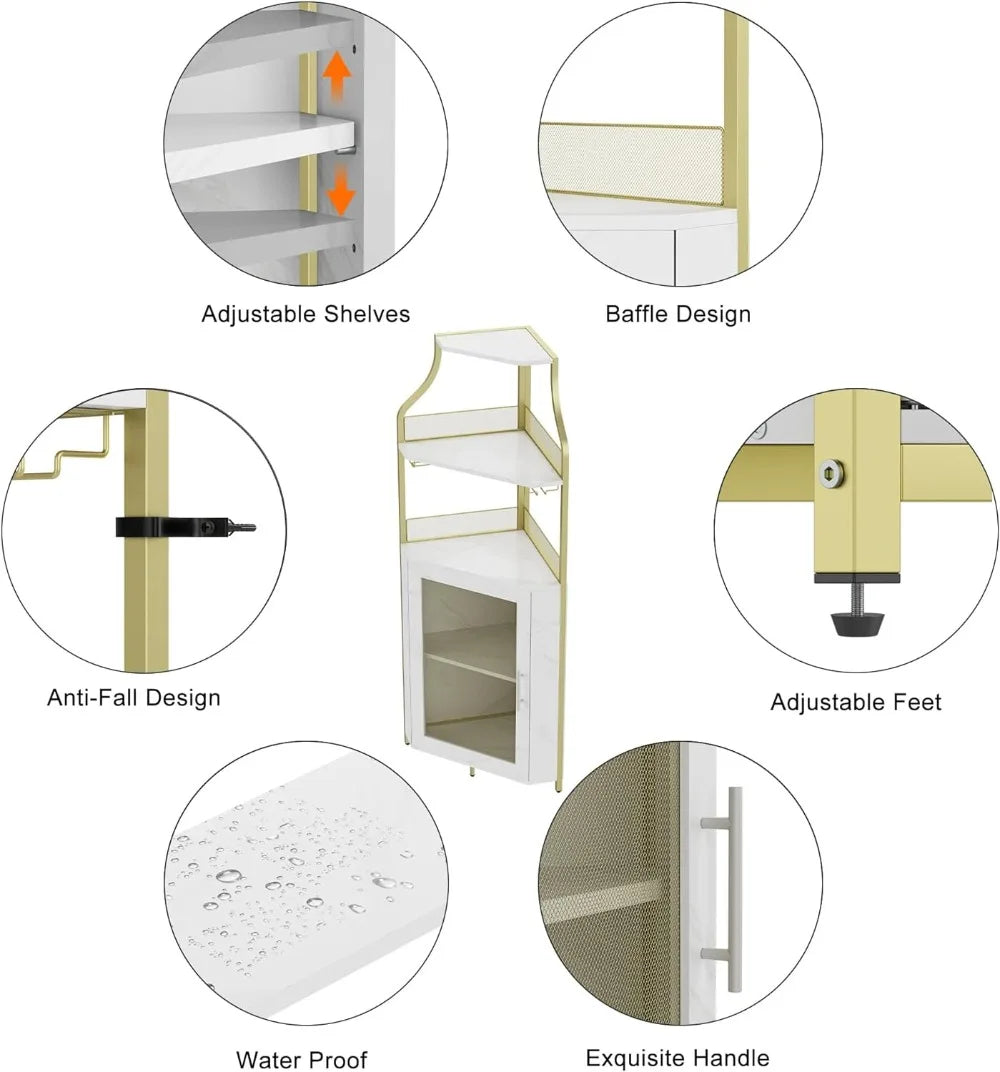 Wine Corner Cabinet with Removable Wine Rack