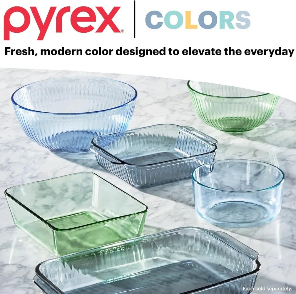 Pyrex Colors Tinted Glass Food Storage Container Set