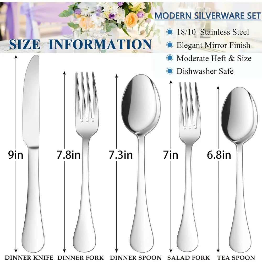 18/10 Stainless Steel Silverware Set