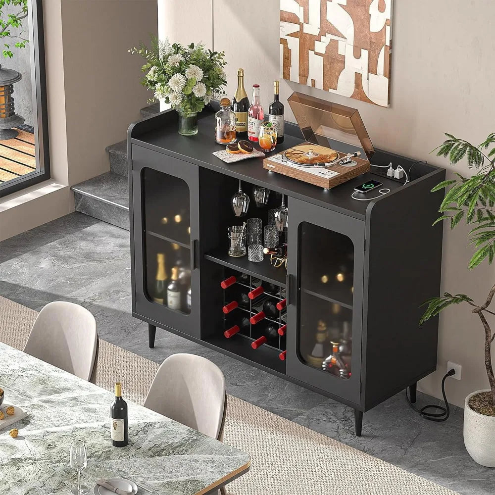 Dining Room Wine Refrigerator Bar With LED Light