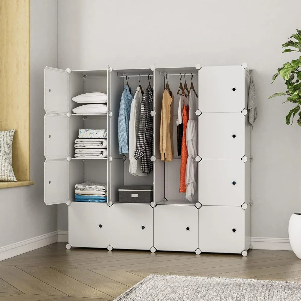 Portable Closet Wardrobe, 16-Cube Clothes Storage