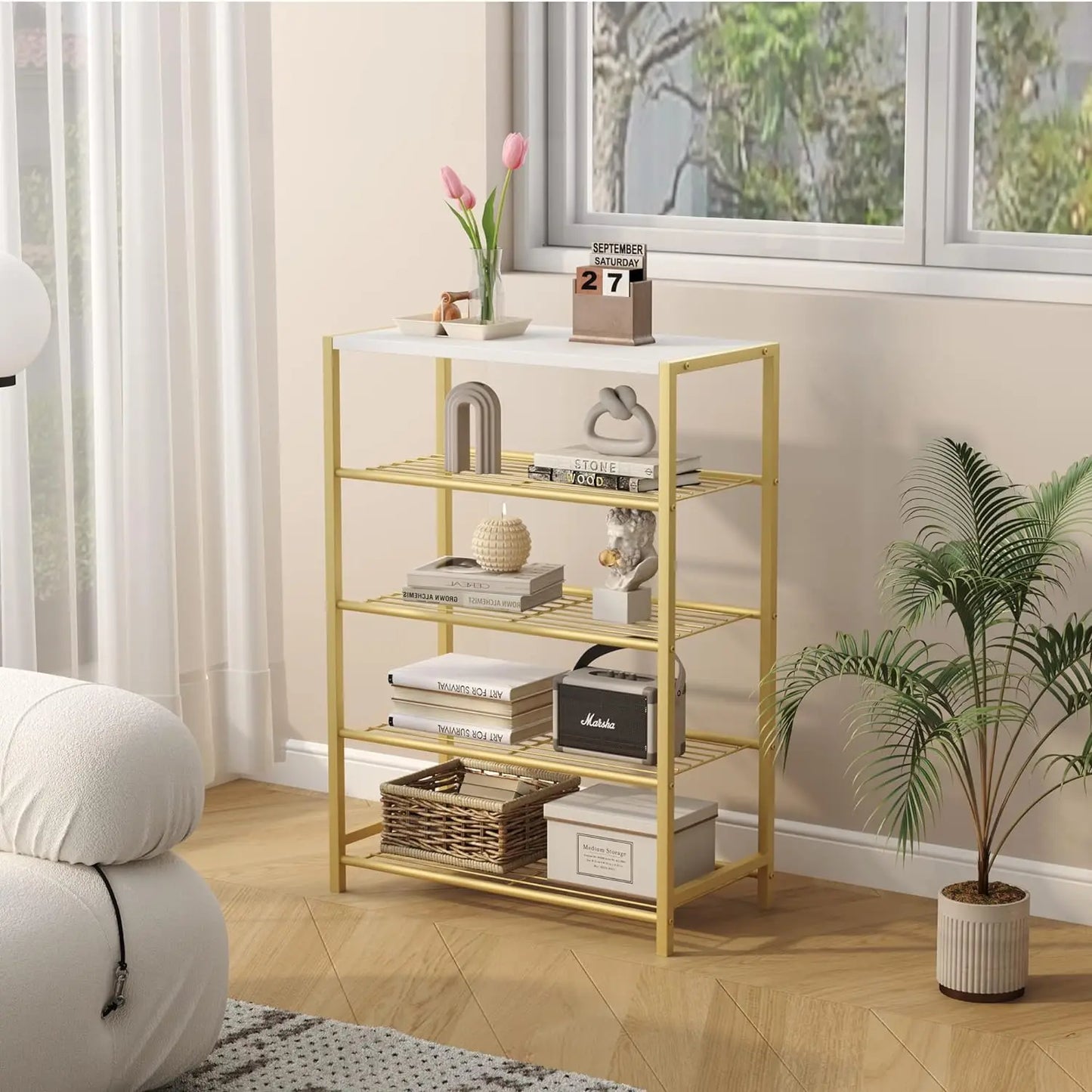 HOMEFORT Shoe Rack 5-Tier Storage Shelf