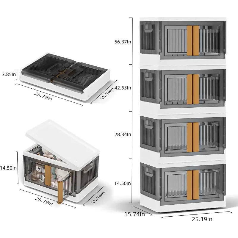 Organizers and Storage - collapsible stackable storage bins