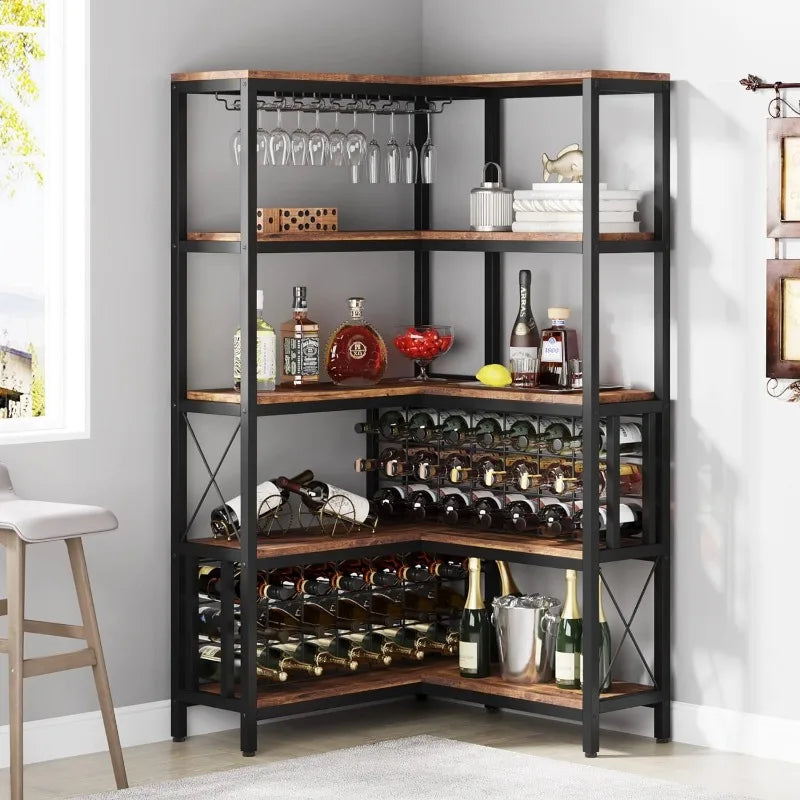 Large Corner Wine Rack, 5-Tier