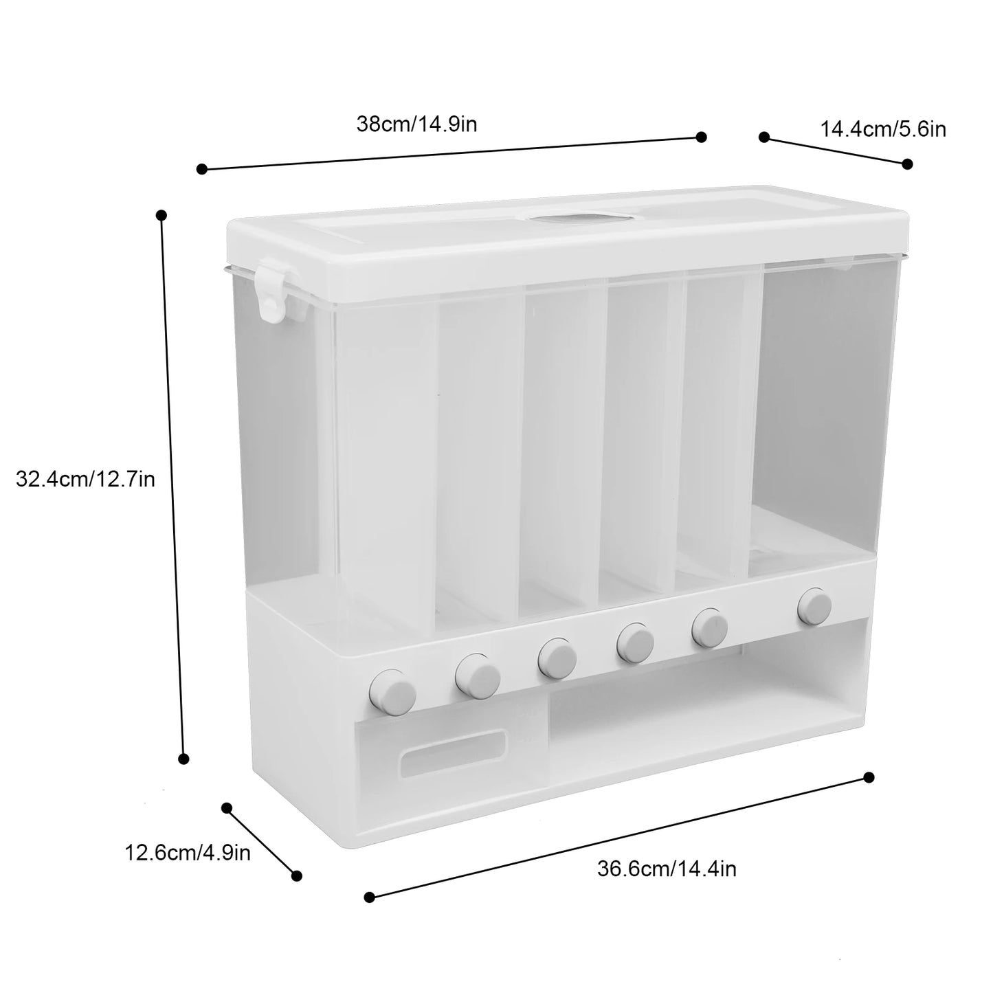 Cereal Cans Large Capacity Dry Food Dispenser