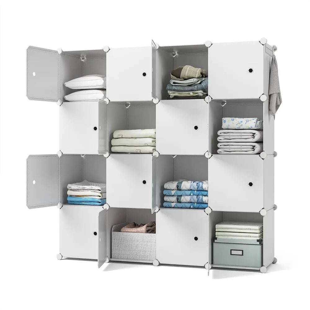 Portable Closet Wardrobe, 16-Cube Clothes Storage