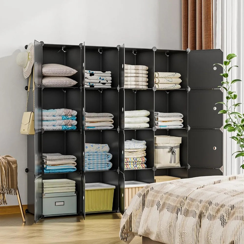 Portable Closet Wardrobe, 16-Cube Clothes Storage