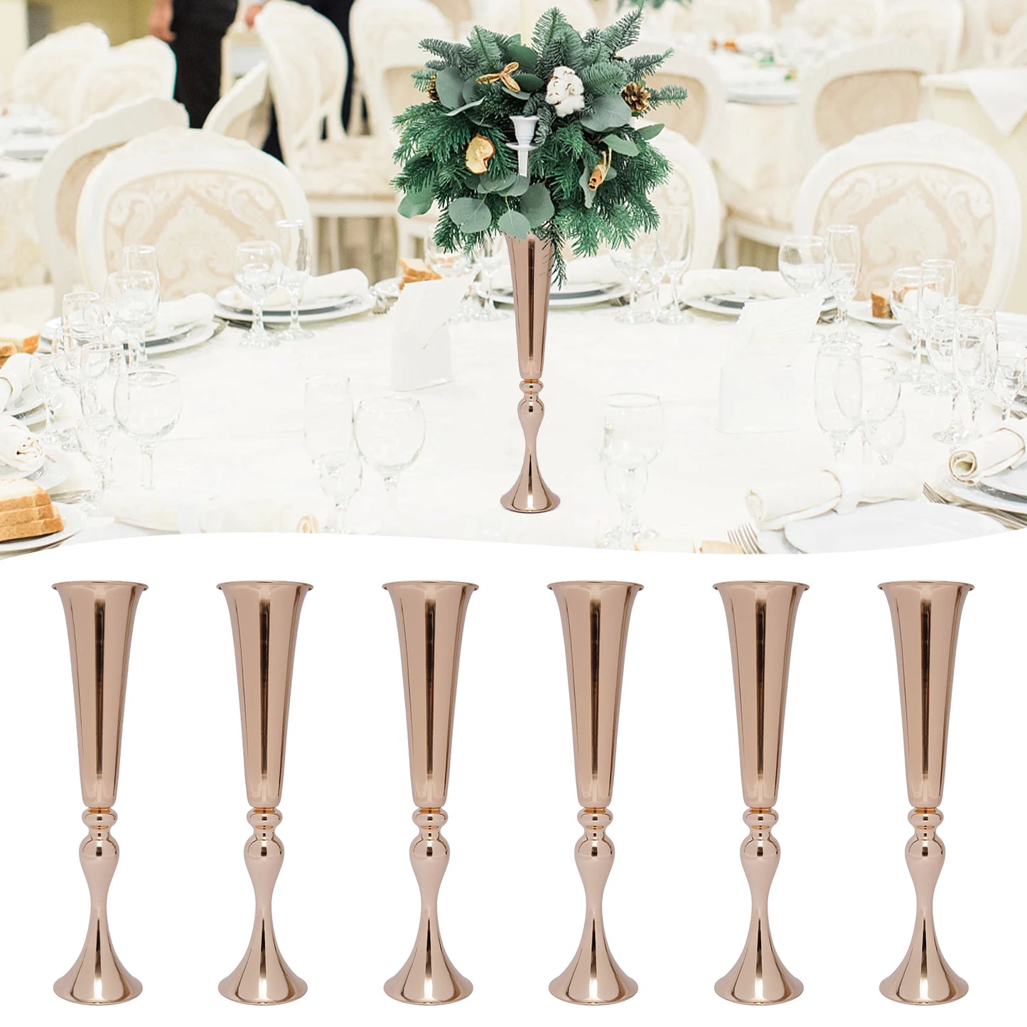 Metal Table Flower Stand Vase 6Pcs Decoration