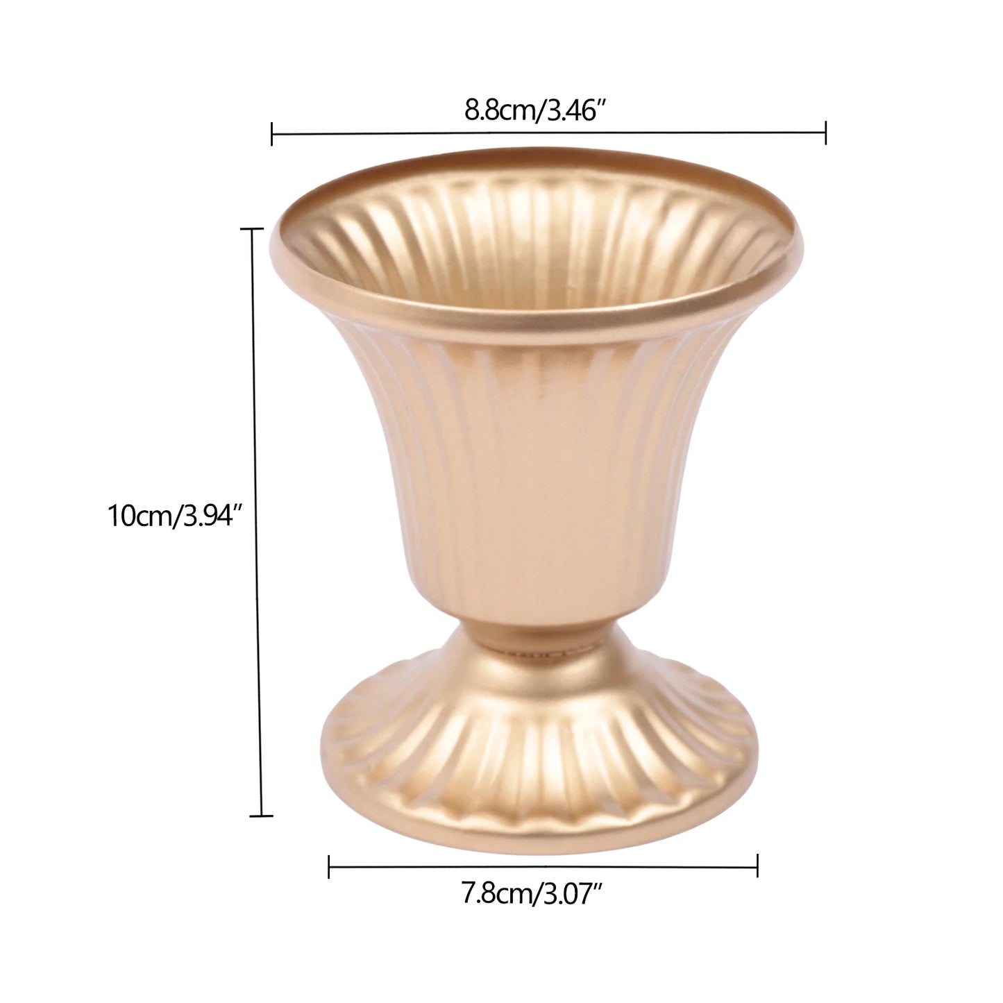 10pcs Creative Golden Flower Trumpet Vases