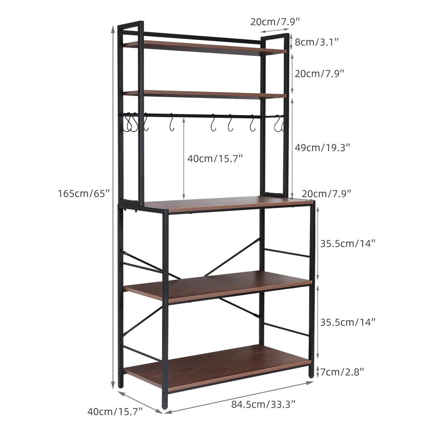 Kitchen Bakers Rack Industrial 5-Tier Workstation Organizer