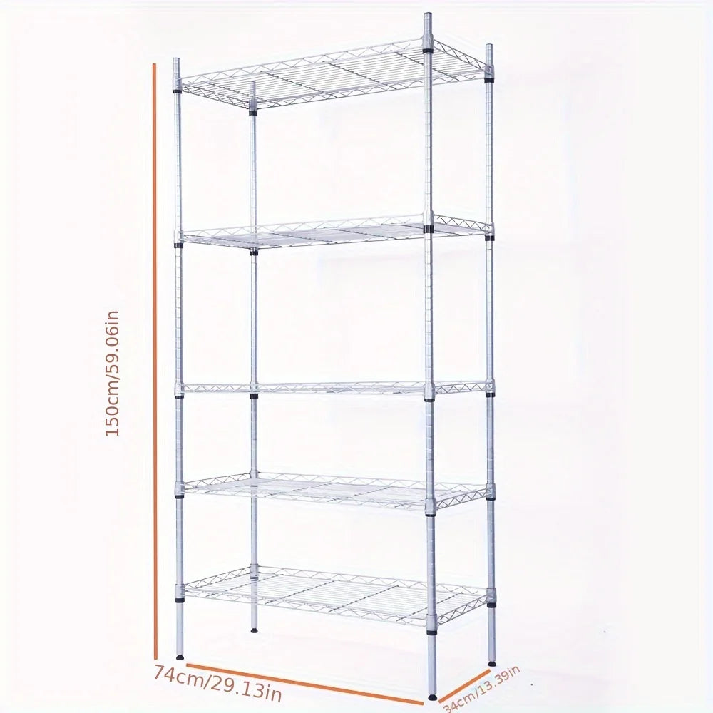 5-Tier Storage Rack - Spacious Storage Capacity