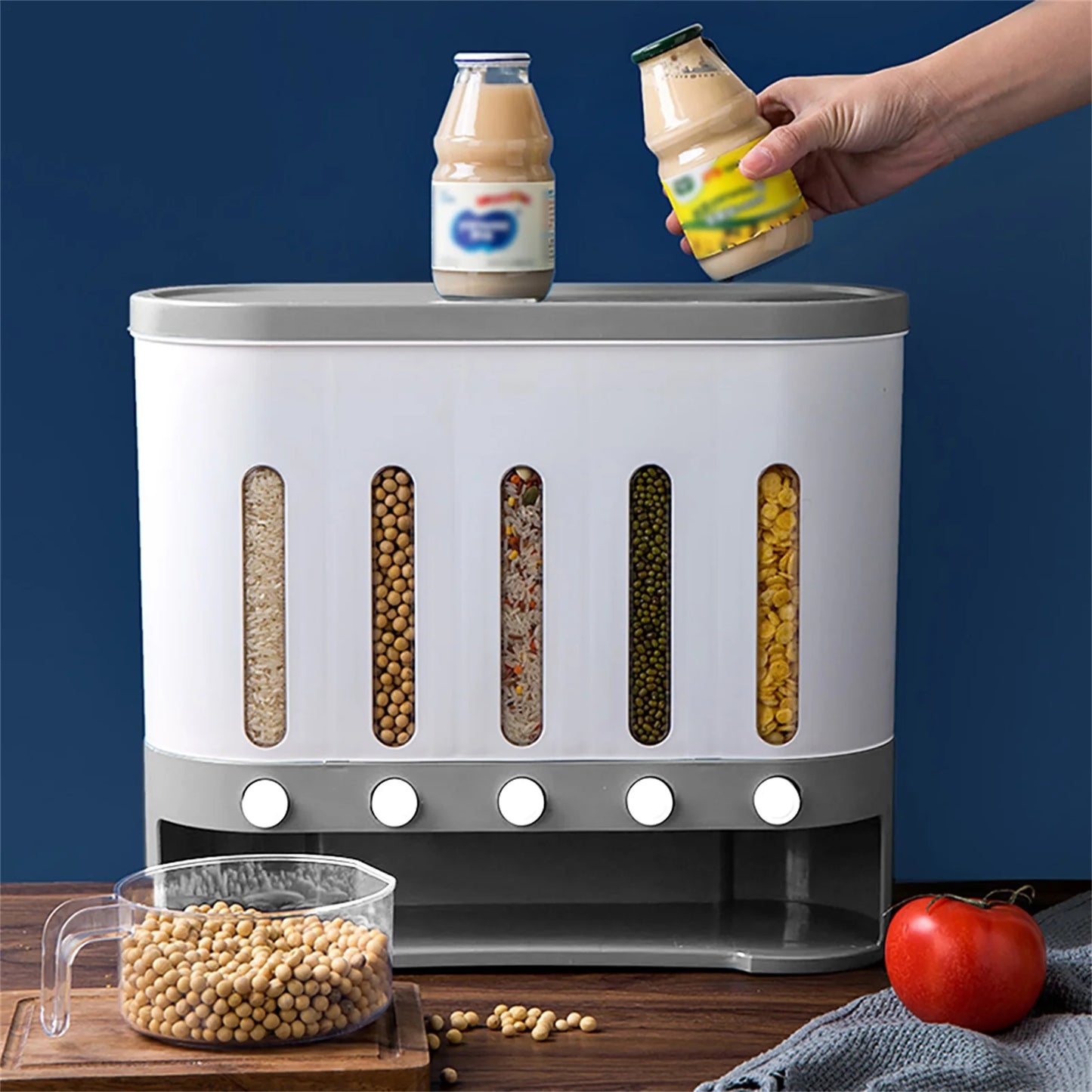 Cereal Dispenser Wall Mounted Grain Dispenser Storage