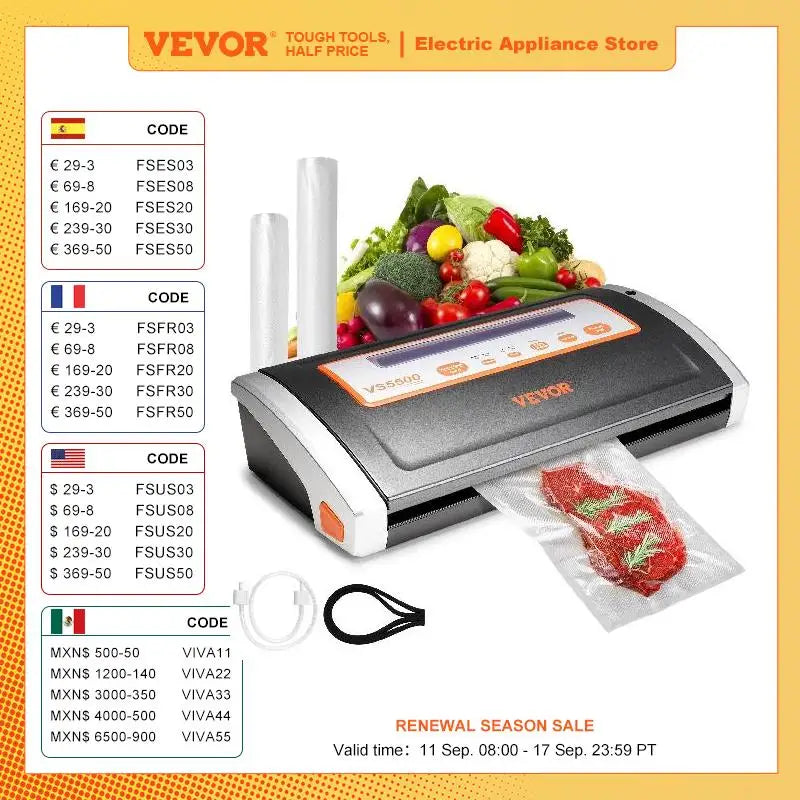 VEVOR Vacuum Sealer Machine Food Storage