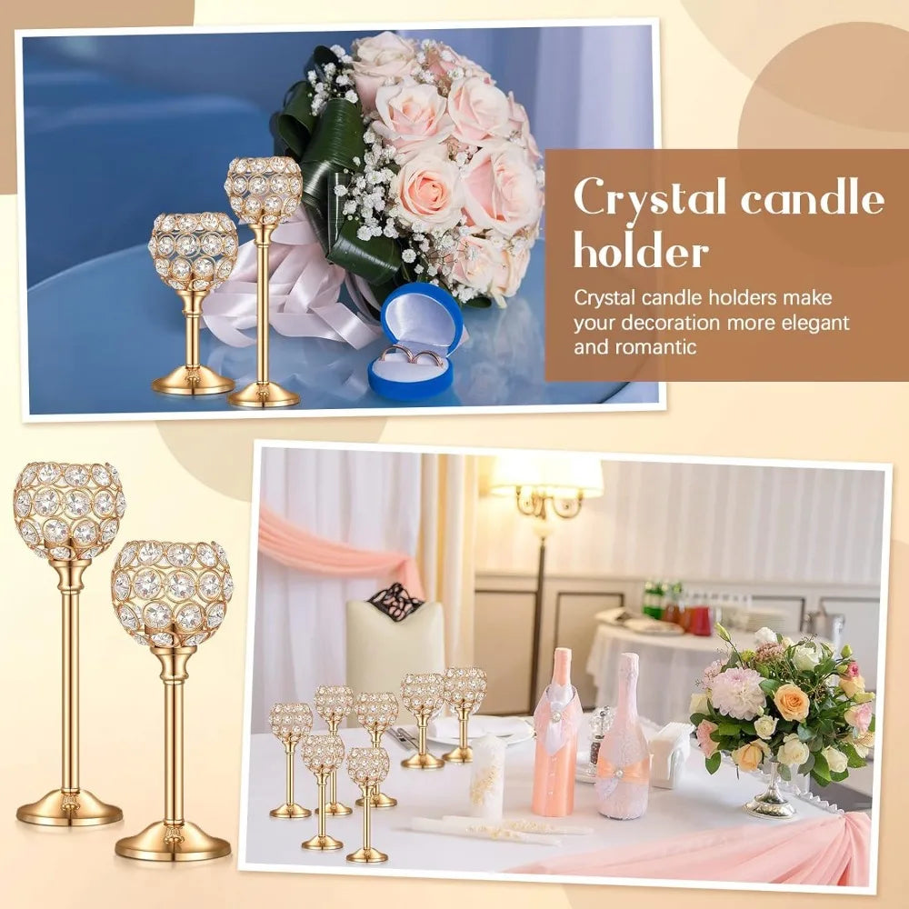 18 Pieces Crystal Candle Holder