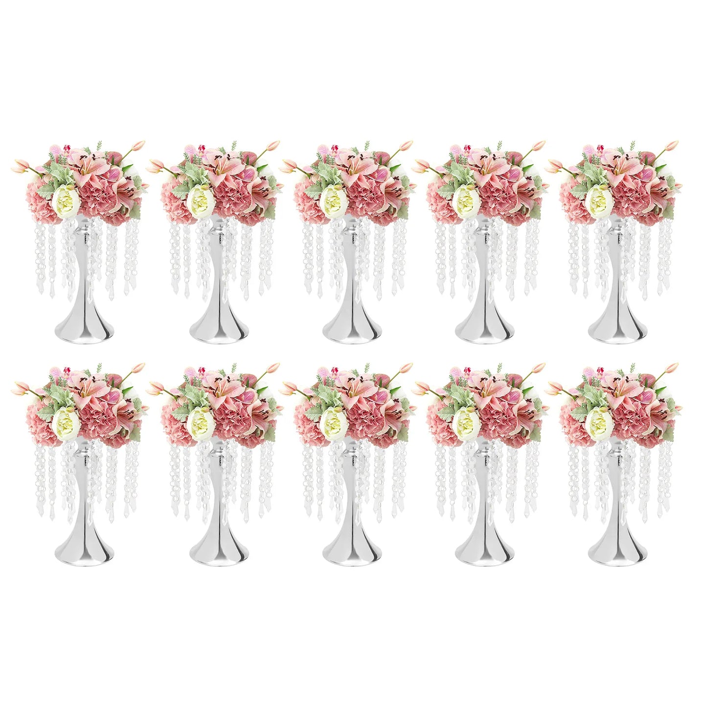 Crystal Flower Stand Centerpieces Metal Flower Vase