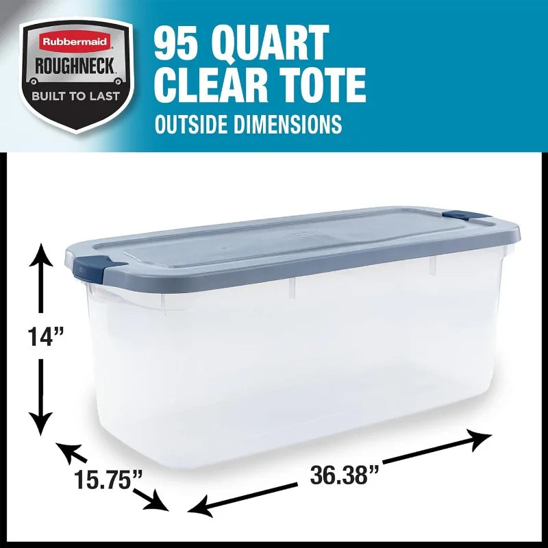 Roughneck Clear 95 Qt/23.75 Gal Storage Containers